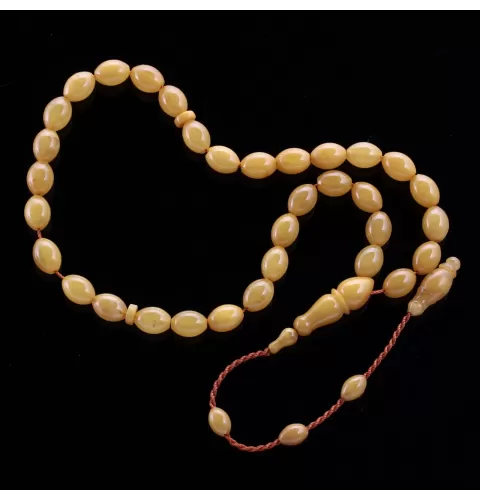 Islamic 33 Egg Yolk Prayer OLIVE Baltic amber beads