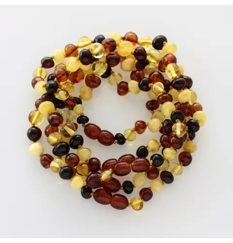 5 Multi BAROQUE Baltic amber adult bracelets 21cm