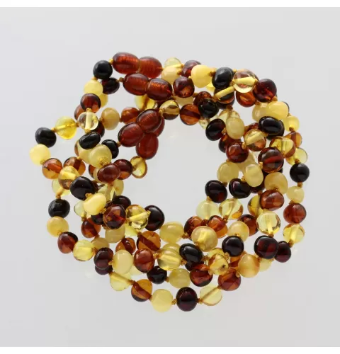 5 Multi BAROQUE Baltic amber adult bracelets 21cm
