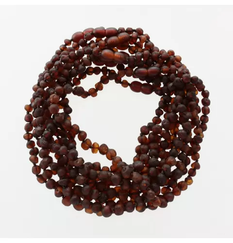 10 Big Raw Cognac BAROQUE teething Baltic amber necklaces 32cm