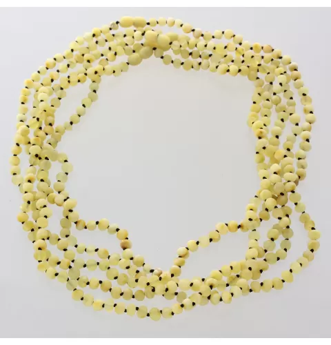 5 Raw Milk BAROQUE beads Baltic amber adult necklaces 60cm
