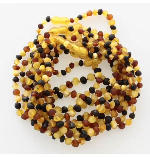 10 Raw Multi BAROQUE Baltic amber teething necklaces 28cm
