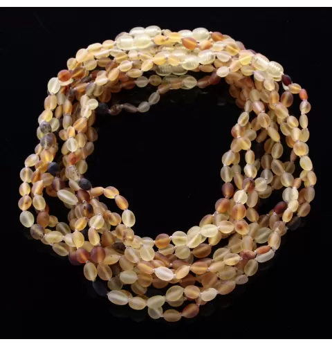 10 Raw MIX BEANS Baby Baltic amber teething necklaces 38cm