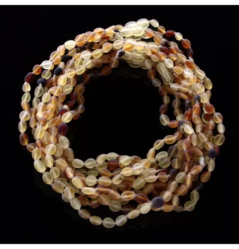 10 Raw MIX BEANS Baby Baltic amber teething necklaces 36cm