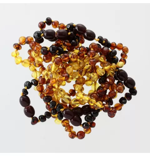 10 Rainbow Big BAROQUE Baltic amber teething bracelets 14cm