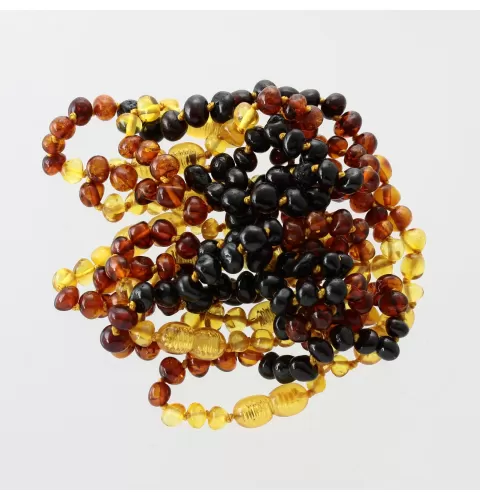 10 Rainbow Big BAROQUE Baltic amber teething bracelets 14cm