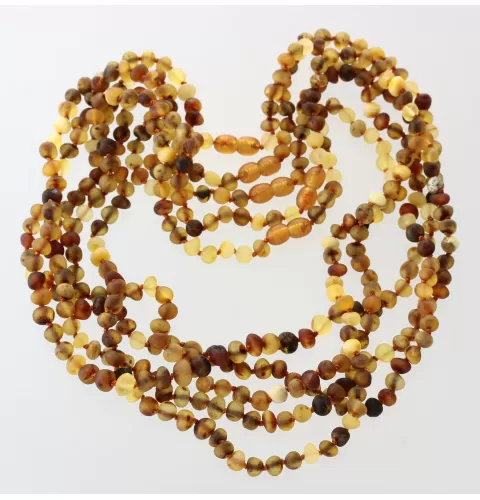 5 Raw Mix BAROQUE Baltic amber adult necklaces 55cm