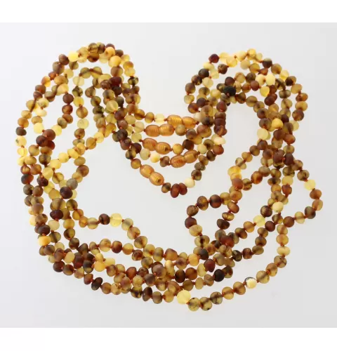 5 Raw Mix BAROQUE Baltic amber adult necklaces 55cm