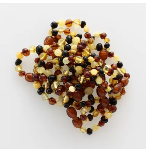 10 POP Multi BAROQUE Baltic amber teething bracelets 14cm