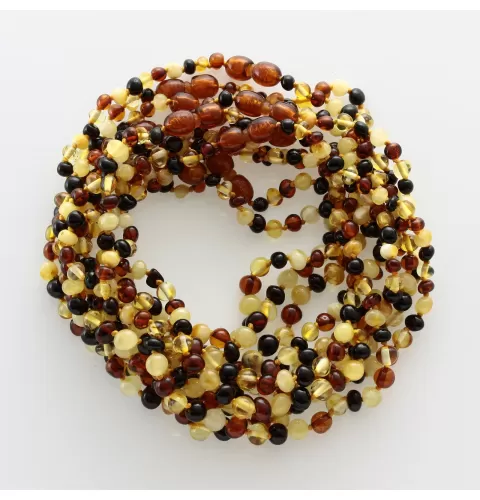 10 Pop Multi BAROQUE Baltic amber teething necklaces 28cm