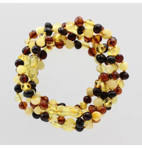 5 Multi BAROQUE Baltic amber adult bracelets 20cm