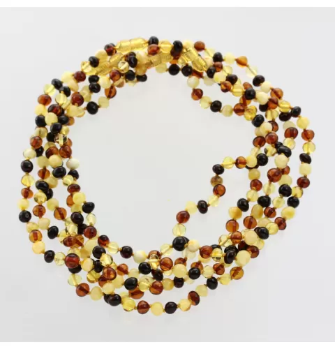 5 Multi BAROQUE Baltic amber adult necklaces 46cm