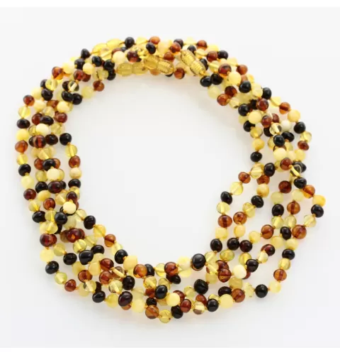 5 Multi BAROQUE Baltic amber adult necklaces 46cm