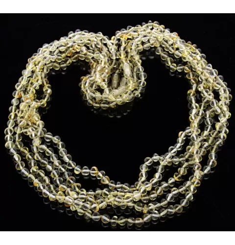 5 Lemon BAROQUE Baltic amber adult necklaces 65cm