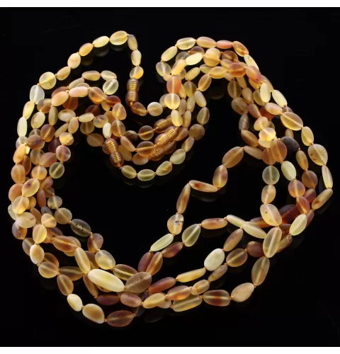 5 Raw Mix BEANS Baltic amber adult necklaces 55cm