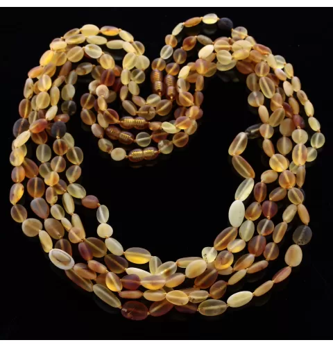 5 Raw Mix BEANS Baltic amber adult necklaces 60cm