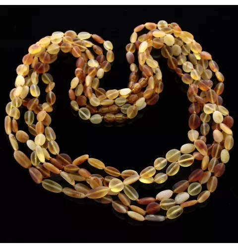 5 Raw Mix BEANS Baltic amber adult necklaces 60cm