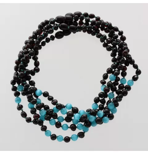 5 Cherry Gems Baltic Amber teething necklaces 33cm