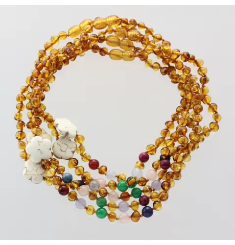 5 Honey Gems Baltic Amber teething necklaces 33cm
