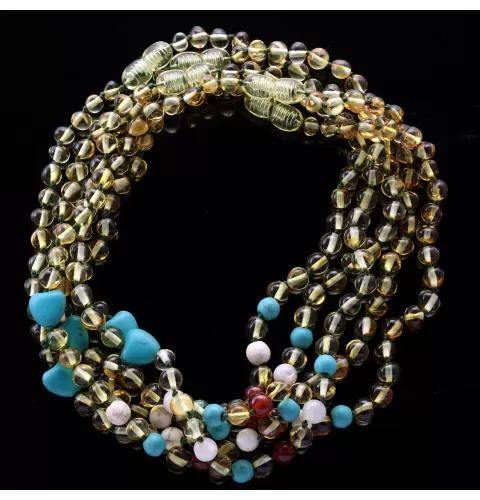 5 Lemon Gems Baltic Amber teething necklaces 33cm