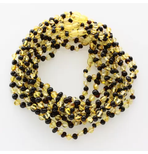 10 Multi BAROQUE teething Baltic amber necklaces 33cm