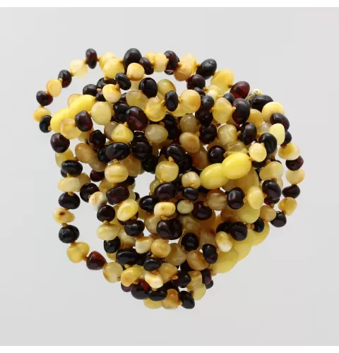 10 Big Multi BAROQUE Baltic amber teething bracelets 16cm