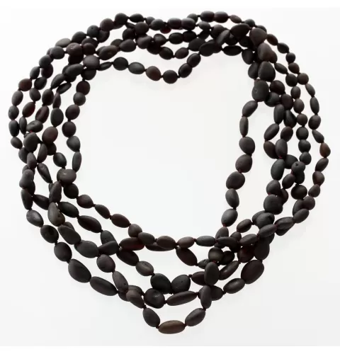 5 Raw Cherry BEANS Baltic amber adult necklaces 50cm