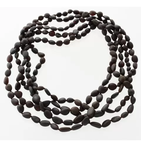 5 Raw Cherry BEANS Baltic amber adult necklaces 50cm