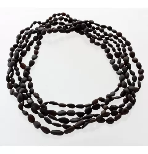 5 Raw Cherry BEANS Baltic amber adult necklaces 55cm