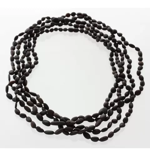 5 Raw Cherry BEANS Baltic amber adult necklaces 60cm