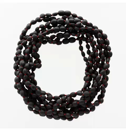 10 Raw Cherry BEANS Baby teething Baltic amber necklaces 33cm