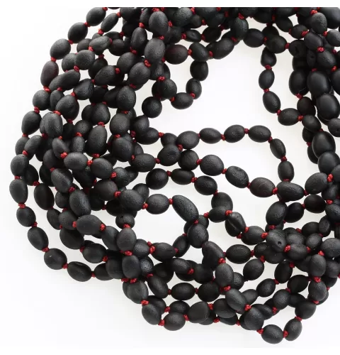 10 Raw Cherry BEANS Baby teething Baltic amber necklaces 33cm