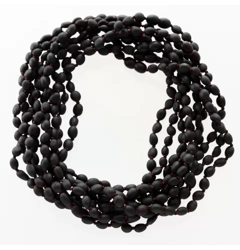 10 Raw Cherry BEANS Baby teething Baltic amber necklaces 36cm