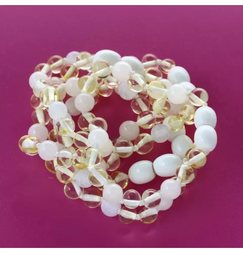 Lemon Gems Baroque Teething Baltic amber Bracelet