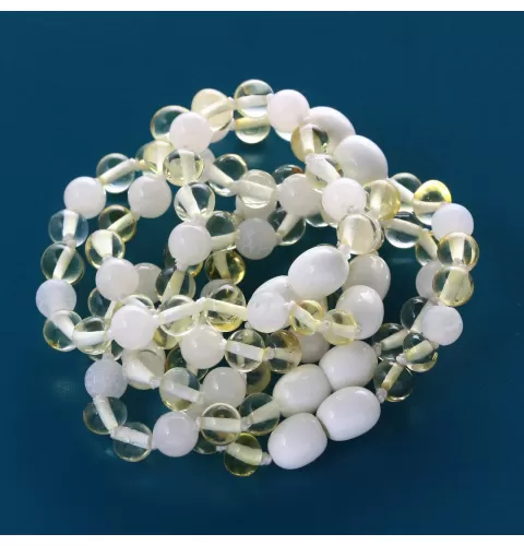 Lemon Gems Baroque Teething Baltic amber Bracelet
