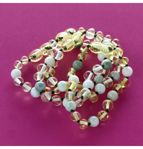 Lemon Gems Baroque Teething Baltic amber Bracelet