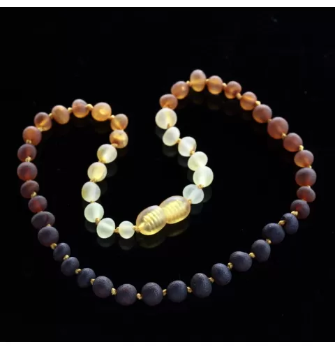 Raw Rainbow Baroque Teething Baltic amber Necklace