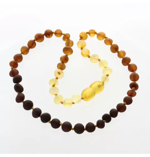 Raw Rainbow Baroque Teething Baltic amber Necklace