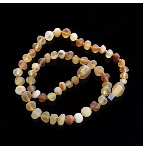 Raw Mix Baroque teething Baltic amber necklace