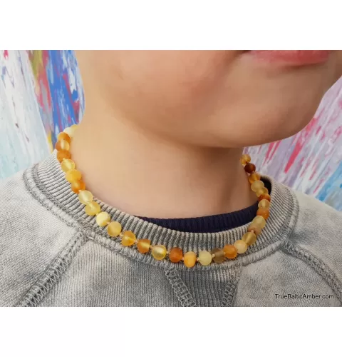 Raw Mix Baroque teething Baltic amber necklace