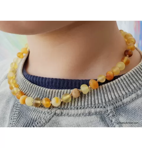 Raw Mix Baroque teething Baltic amber necklace