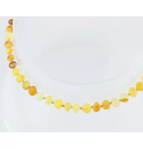 Raw Mix Baroque teething Baltic amber necklace
