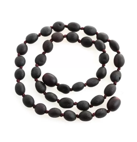 Raw Cherry Beans Teething Baltic Amber Necklace