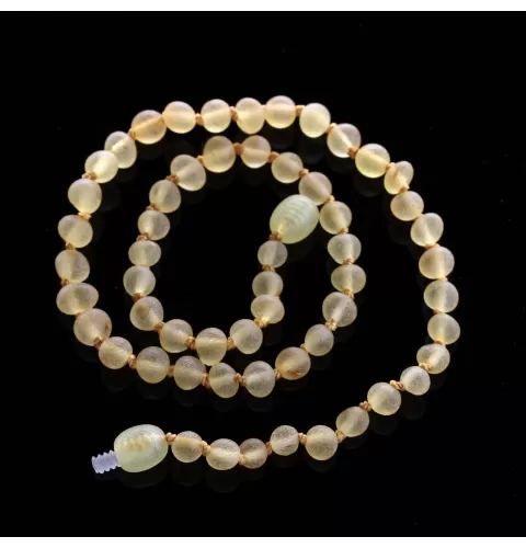 Raw Lemon Baroque teething Baltic amber necklace