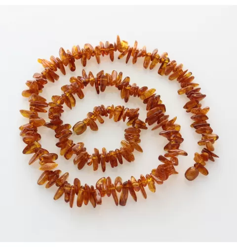 Cognac Thorns Baltic amber Nuggets Necklace 62cm
