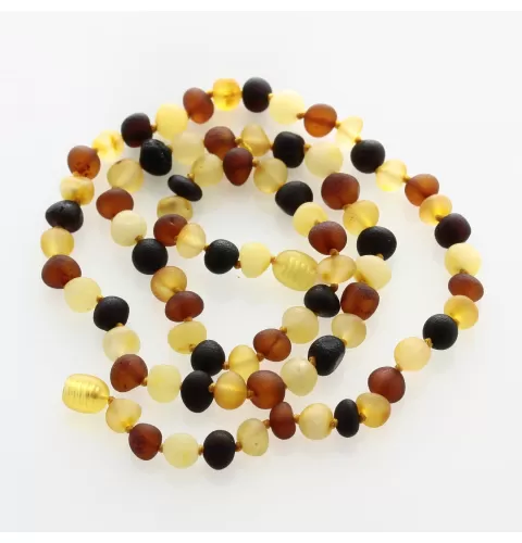 Raw Multi BAROQUE beads Baltic amber necklace 55cm