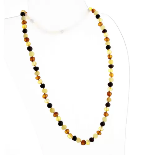 Raw Multi BAROQUE beads Baltic amber necklace 55cm
