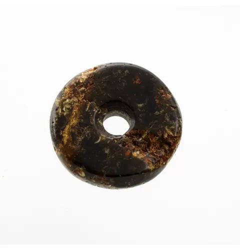 Donut shape Baltic amber pendant medallion