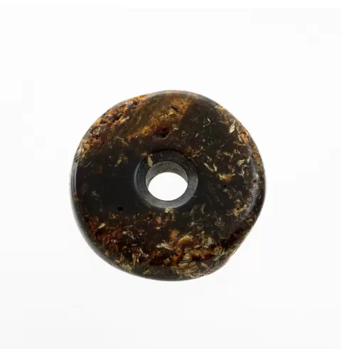 Donut shape Baltic amber pendant medallion