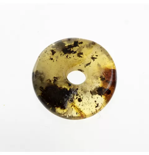 Donut shape Baltic amber pendant medallion